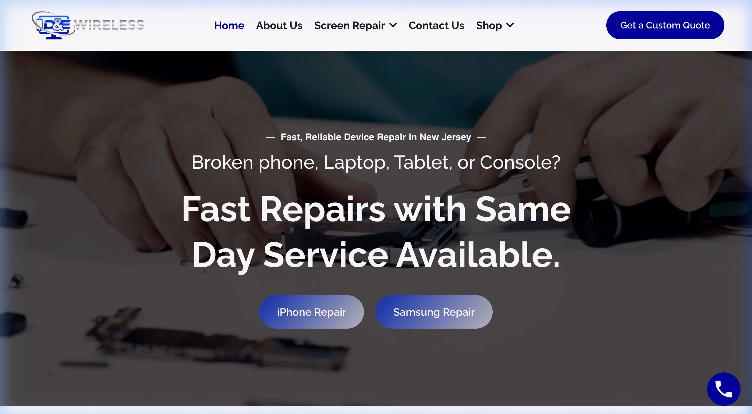 D&E Wireless website preview